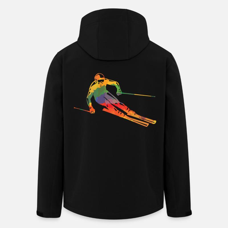 Farbiger Skifahrer - Recycelte Männer Softshell-Jacke von Stanley/Stella - Schwarz