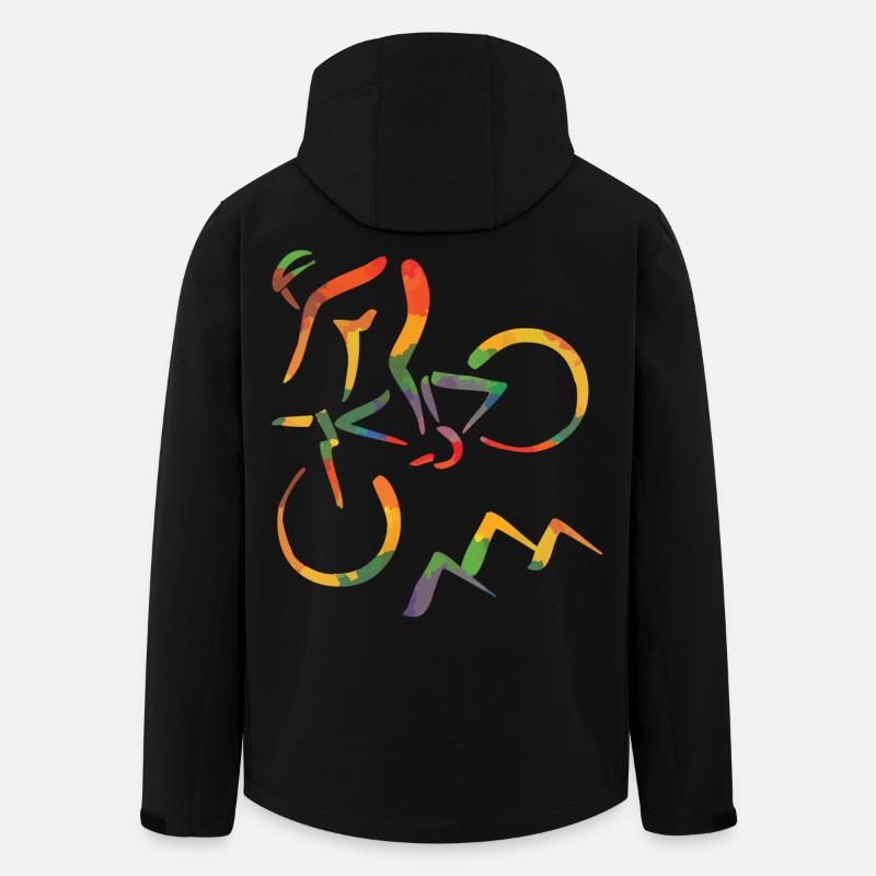 Farbiger Mountainbiker - Recycelte Männer Softshell-Jacke von Stanley/Stella - Schwarz