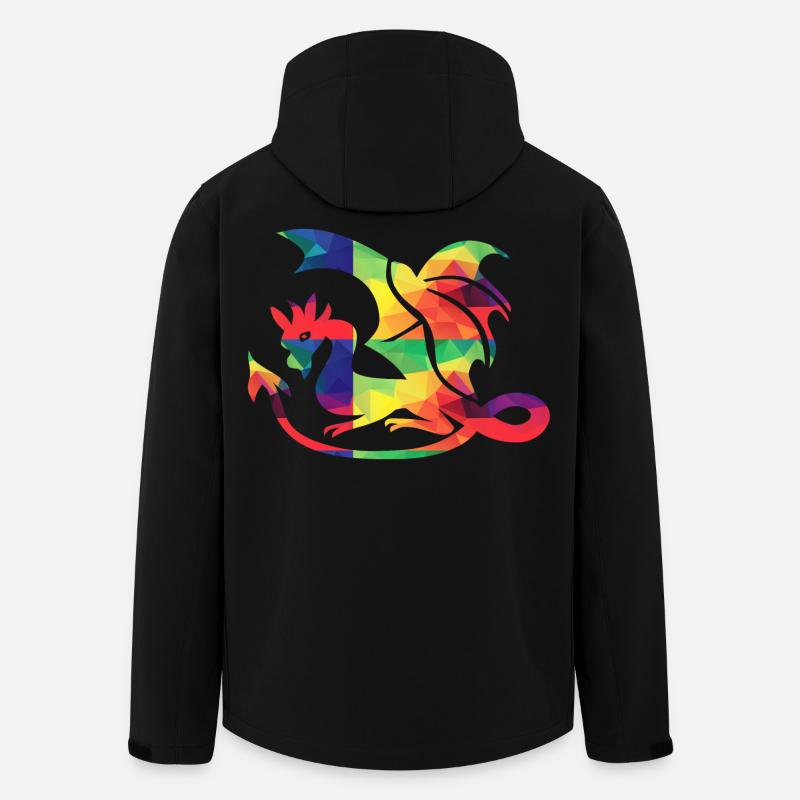 Bunter Drache - Recycelte Männer Softshell-Jacke von Stanley/Stella - Schwarz