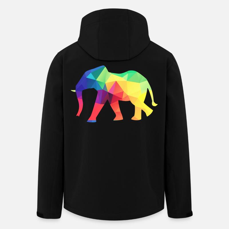 Bunter Elefant - Recycelte Männer Softshell-Jacke von Stanley/Stella - Schwarz