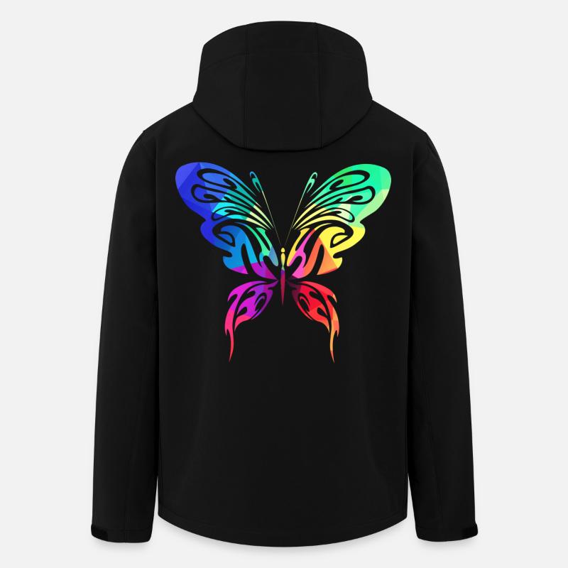 Bunter Sommervogel - Recycelte Männer Softshell-Jacke von Stanley/Stella - Schwarz