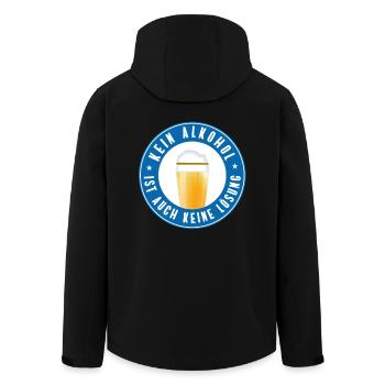 kein alkohol Spruch bier weizen festival party - Recycelte Männer Softshell-Jacke von Stanley/Stella - Schwarz - Hinten - AI Model Male 185 light (185cm)