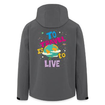 Voyager, c’est vivre le t-shirt de voyage - Veste softshell homme en polyester recyclé Stanley/Stella - noir - Dos - AI Model Male 185 light (185cm)