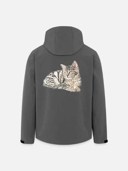 Süsse katze - Recycelte Männer Softshell-Jacke von Stanley/Stella - Schwarz