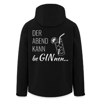 Gin - Der Abend kann beginnen - Recycelte Männer Softshell-Jacke von Stanley/Stella - Schwarz - Hinten - AI Model Male 185 light (185cm)