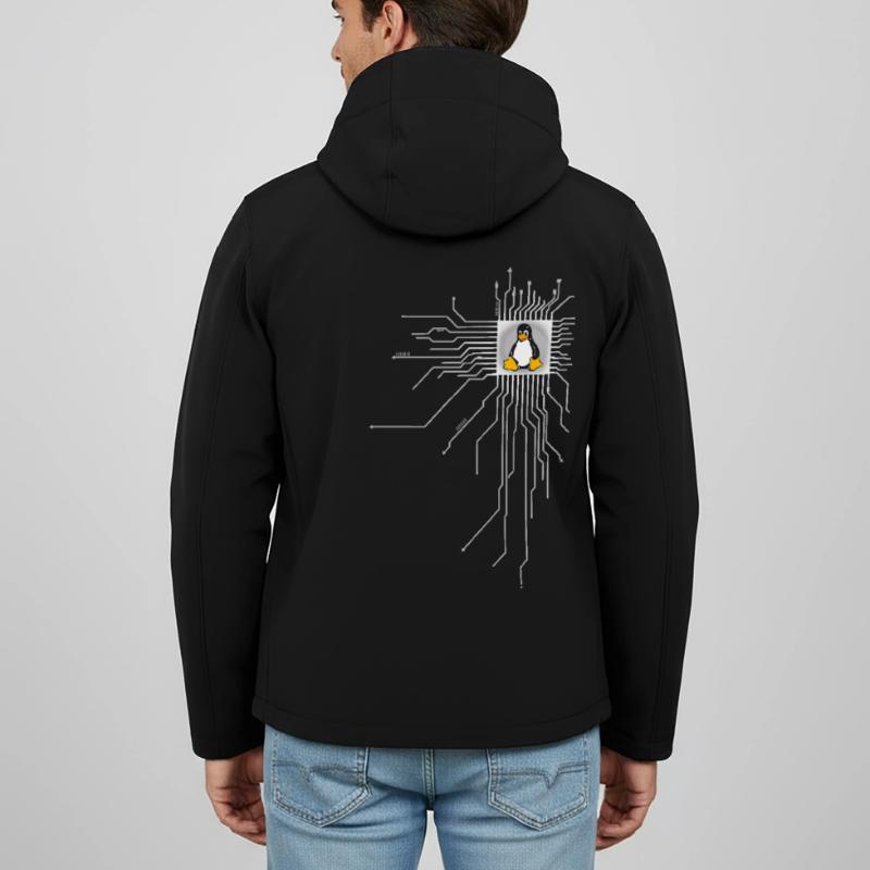 platine Pinguin Core Herz Computer pc Nerd program Recycelte Männer Softshell-Jacke Discoverer von Stanley/Stella