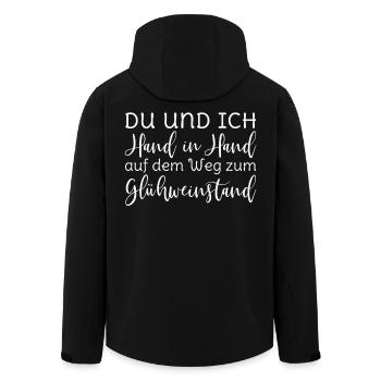 Glühwein - Du und Ich Hand in Hand Glühweinstand - Recycelte Männer Softshell-Jacke von Stanley/Stella - Schwarz - Hinten - AI Model Male 185 light (185cm)