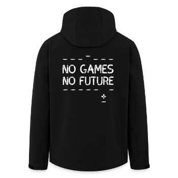 no games no future pixel nerd geek computer pc lol - Men’s Recycled Softshell Jacket by Stanley/Stella - black - Back - AI Model Male 185 light (185cm)
