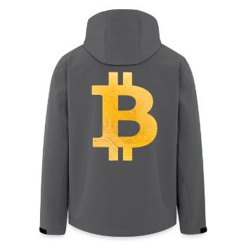 Bitcoin - Recycelte Männer Softshell-Jacke von Stanley/Stella - Schwarz - Hinten - AI Model Male 185 light (185cm)