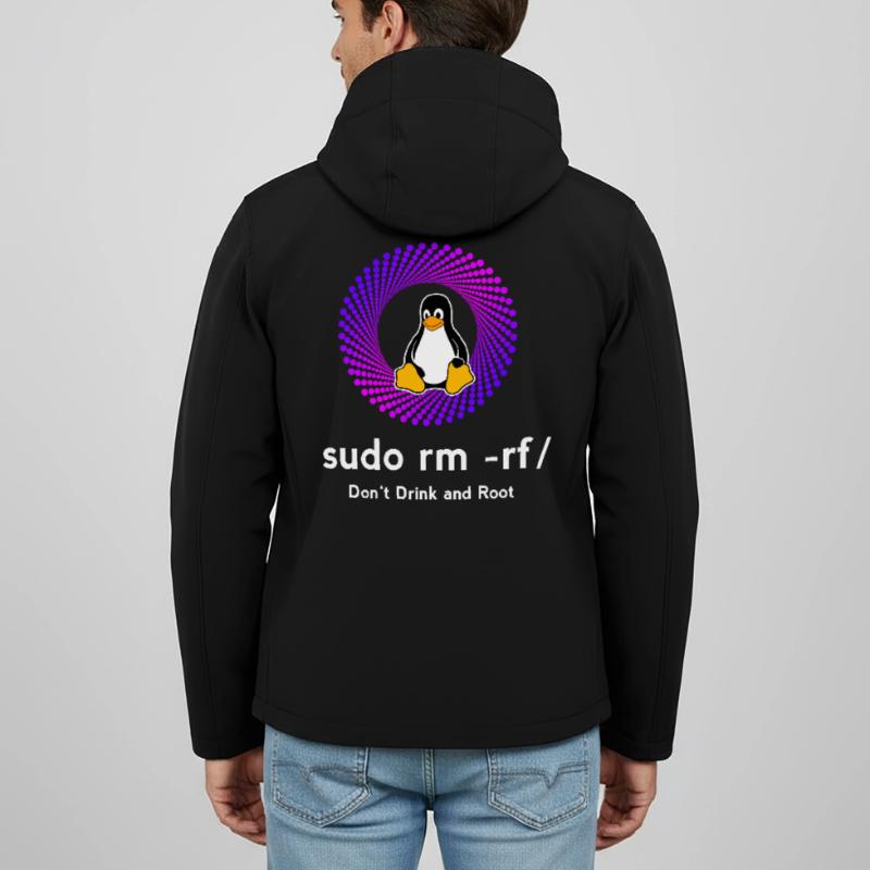 Computer Sys admin Pinguin Nerd pc sudo rm -rf cod Recycelte Männer Softshell-Jacke von Stanley/Stella