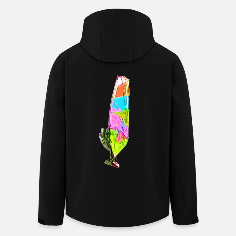 Colourful windsurfer - Men’s Recycled Softshell Jacket by Stanley/Stella - black