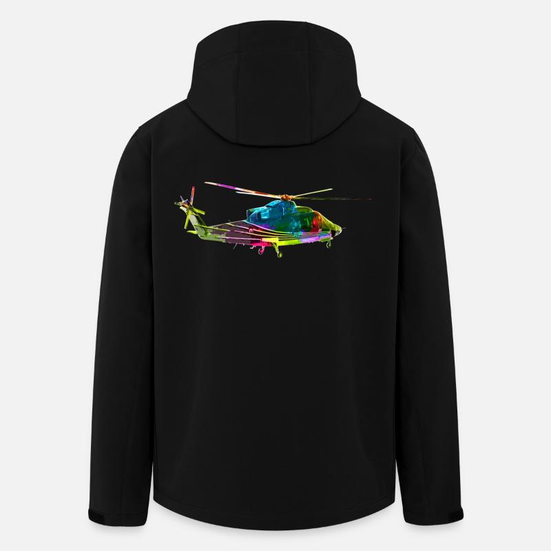 Hélicoptères colorés - Veste softshell homme en polyester recyclé Stanley/Stella - noir