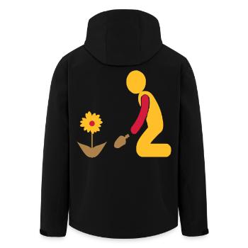 Garten - Recycelte Männer Softshell-Jacke von Stanley/Stella - Schwarz - Hinten - AI Model Male 185 light (185cm)
