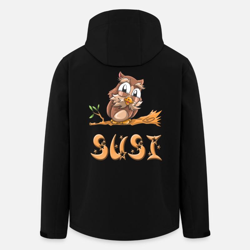 Eule Susi - Recycelte Männer Softshell-Jacke von Stanley/Stella - Schwarz