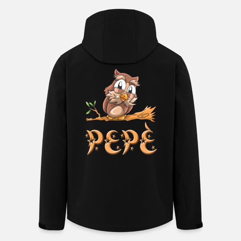 Eule Pepè - Recycelte Männer Softshell-Jacke von Stanley/Stella - Schwarz