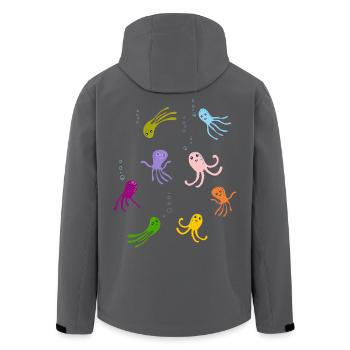 jouer enfants eau tentacules drôle drôle coloré l - Veste softshell homme en polyester recyclé Stanley/Stella - noir - Dos - AI Model Male 185 light (185cm)