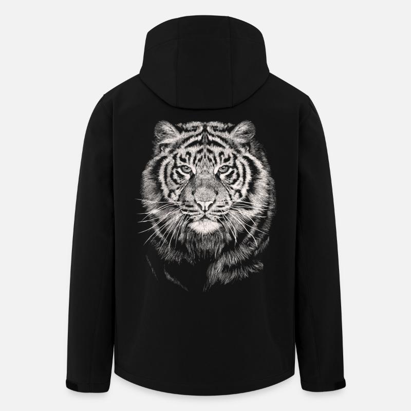 Tiger - Recycelte Männer Softshell-Jacke von Stanley/Stella - Schwarz