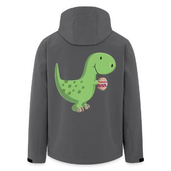 Dino mit Ei - Recycelte Männer Softshell-Jacke von Stanley/Stella - Schwarz - Hinten - AI Model Male 185 light (185cm)