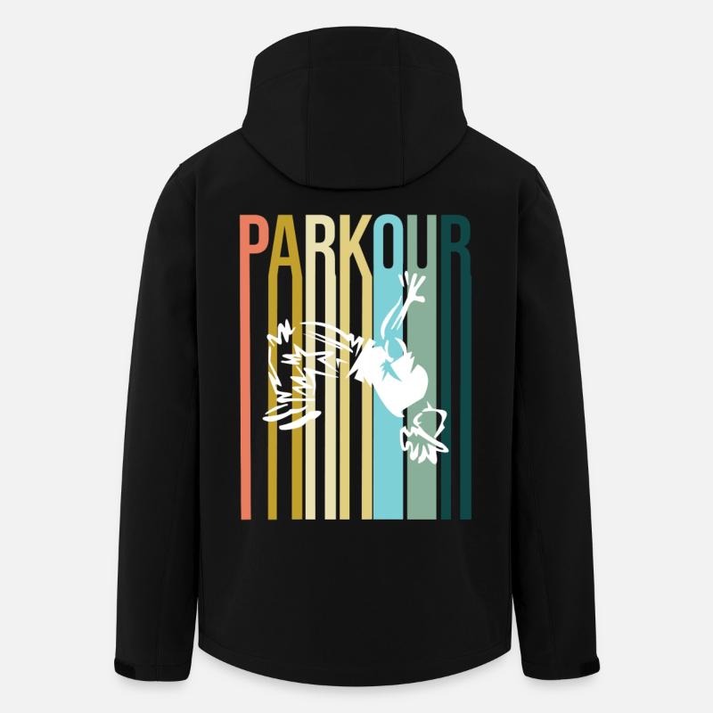 Parkour Retro - Recycelte Männer Softshell-Jacke von Stanley/Stella - Schwarz