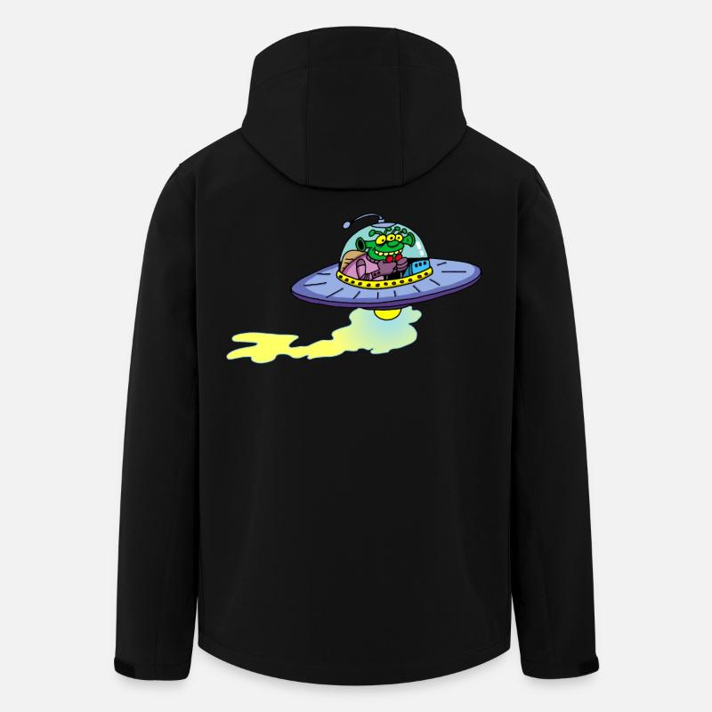 Alien Alien Raumschiff - Recycelte Männer Softshell-Jacke Discoverer von Stanley/Stella - Schwarz