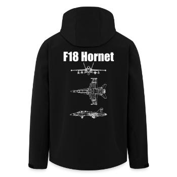 Avion F18 Hornet - Veste softshell homme en polyester recyclé Stanley/Stella - noir - Dos - AI Model Male 185 light (185cm)