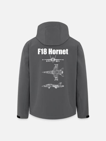 F18 Hornet Aircraft - Men’s Recycled Softshell Jacket by Stanley/Stella - black
