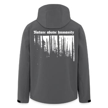 Nature above humanity - Men’s Recycled Softshell Jacket by Stanley/Stella - black - Back - AI Model Male 185 light (185cm)