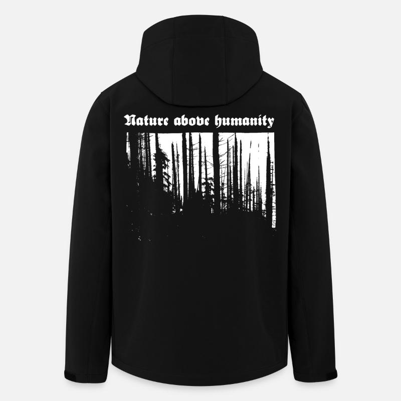 Nature above humanity - Recycelte Männer Softshell-Jacke von Stanley/Stella - Schwarz