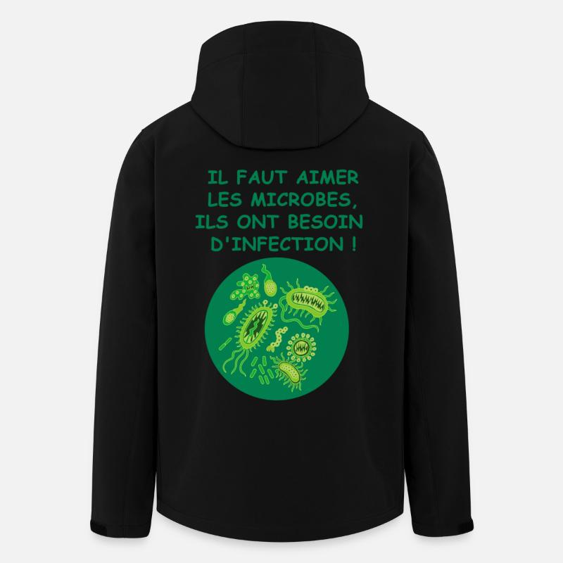 Les microbes - Veste softshell homme en polyester recyclé Stanley/Stella - noir