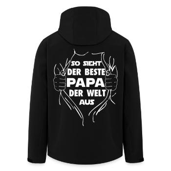 So sieht der beste Papa der welt aus - Recycelte Männer Softshell-Jacke von Stanley/Stella - Schwarz - Hinten - AI Model Male 185 light (185cm)