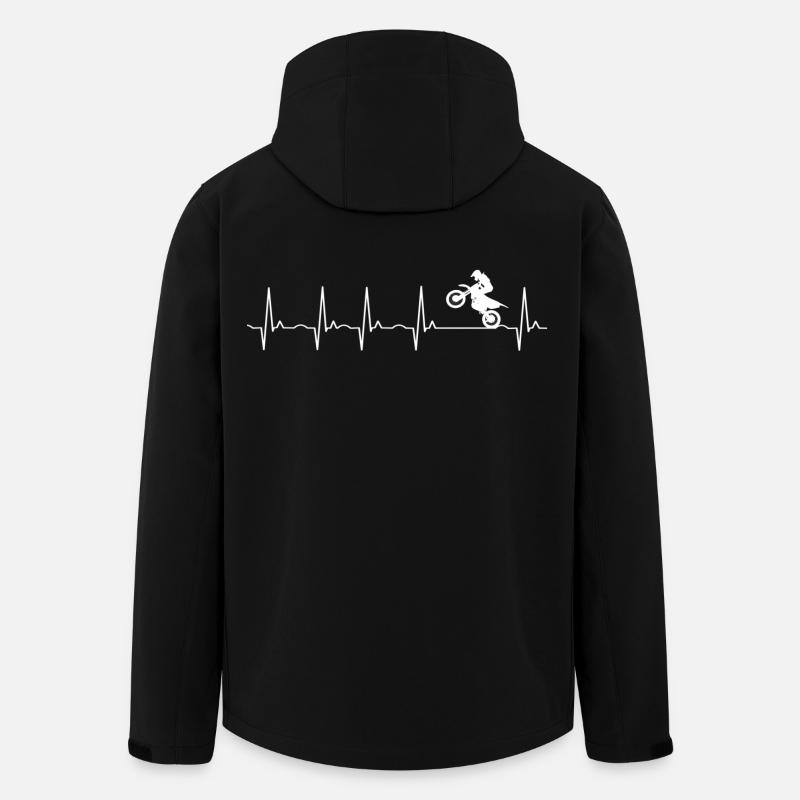 Motorcycle Heartbeat ECG - Biker Design - Men’s Recycled Softshell Jacket by Stanley/Stella - black