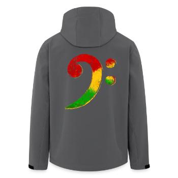 Cadeau Reggae Bass Clef pour bassiste - Veste softshell homme en polyester recyclé Stanley/Stella - noir - Dos - AI Model Male 185 light (185cm)