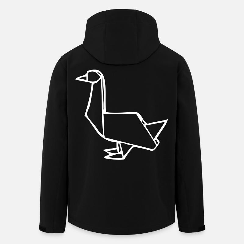 Gans | Ente | Origami - Recycelte Männer Softshell-Jacke von Stanley/Stella - Schwarz