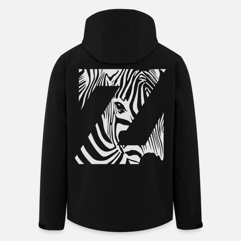 Zebra Mix Mono White - Men’s Recycled Softshell Jacket by Stanley/Stella - black