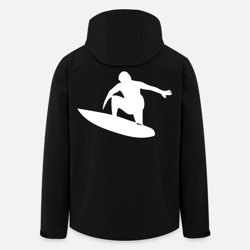 Surfer with surfboard - Men’s Recycled Softshell Jacket by Stanley/Stella - black