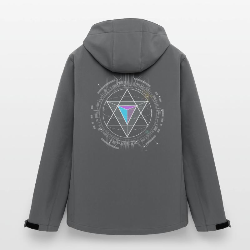 nerd cpu pyramid illuminati game wow hacker code Men’s Recycled Softshell Jacket by Stanley/Stella