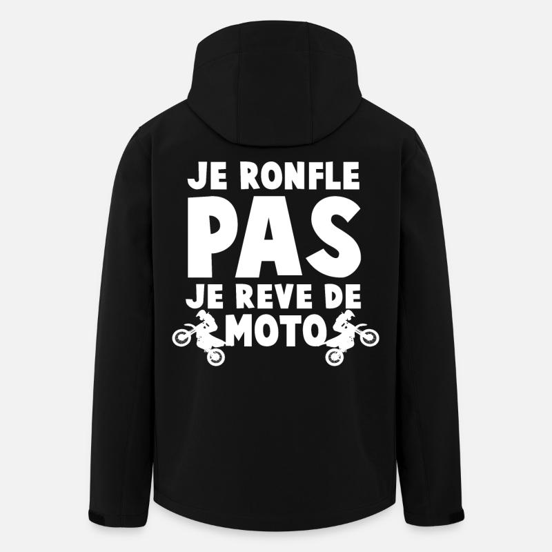 Humour Moto et Rêve d'Aventure - Veste softshell homme en polyester recyclé Stanley/Stella - noir