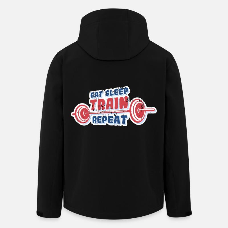 Manger dormir train répéter - Veste softshell homme en polyester recyclé Stanley/Stella - noir