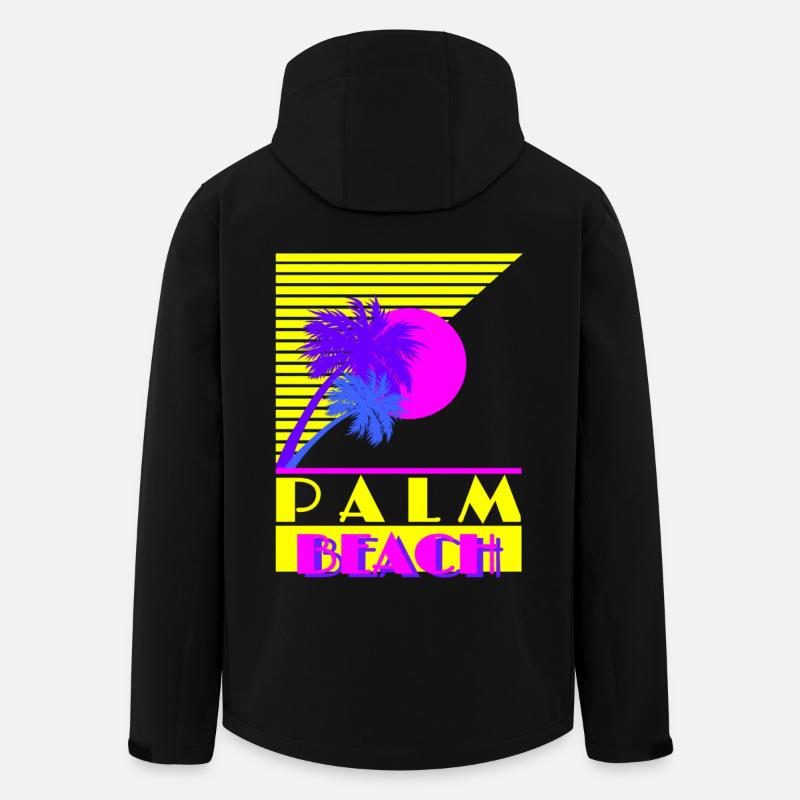 Palm Beach 80's Retro Style - Recycelte Männer Softshell-Jacke von Stanley/Stella - Schwarz