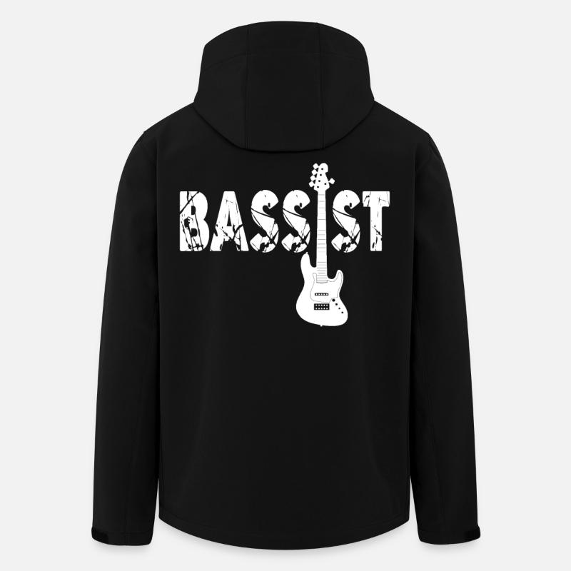 Cadeau de guitare guitariste basse - Veste softshell homme en polyester recyclé Stanley/Stella - noir