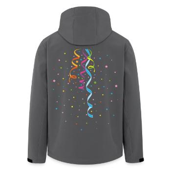 Carnival Streamers Confetti New Year's Eve Carnival - Men’s Recycled Softshell Jacket by Stanley/Stella - anthracite - Back - AI Model Male 185 light (185cm)
