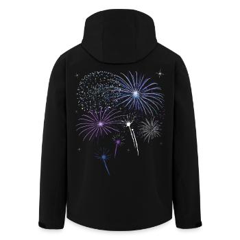 Feuerwerk Pyro Böller Countdown Silvester Party - Recycelte Männer Softshell-Jacke von Stanley/Stella - Schwarz - Hinten - AI Model Male 185 light (185cm)