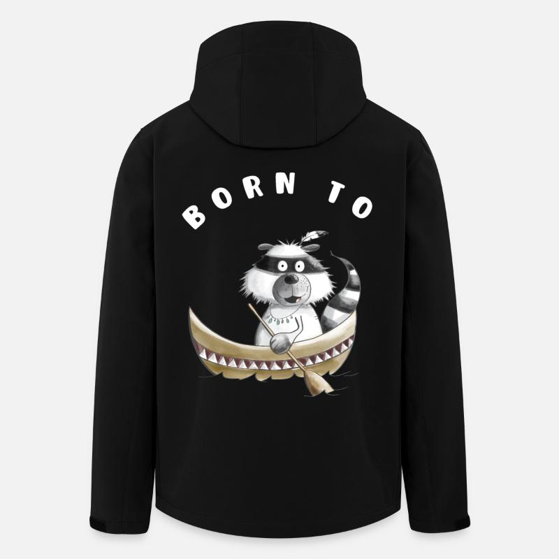 Zum Paddeln oder Rudern Geboren Waschbär Geschenk - Recycelte Männer Softshell-Jacke von Stanley/Stella - Schwarz