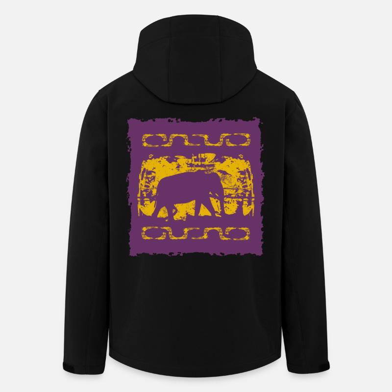 Elephant silhouette with tribal motifs - Men’s Recycled Softshell Jacket by Stanley/Stella - black