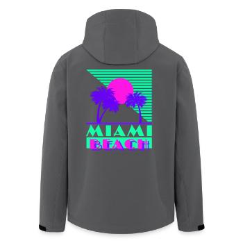 Miami Beach Green - Men’s Recycled Softshell Jacket by Stanley/Stella - black - Back - AI Model Male 185 light (185cm)