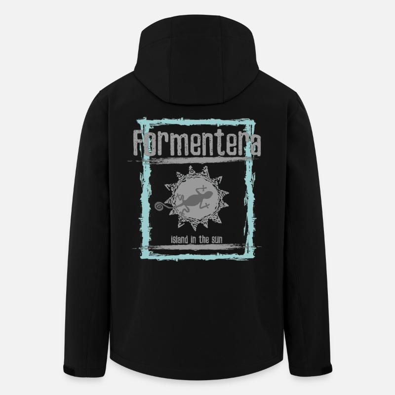Formentera Sonneninsel Design - Recycelte Männer Softshell-Jacke von Stanley/Stella - Schwarz