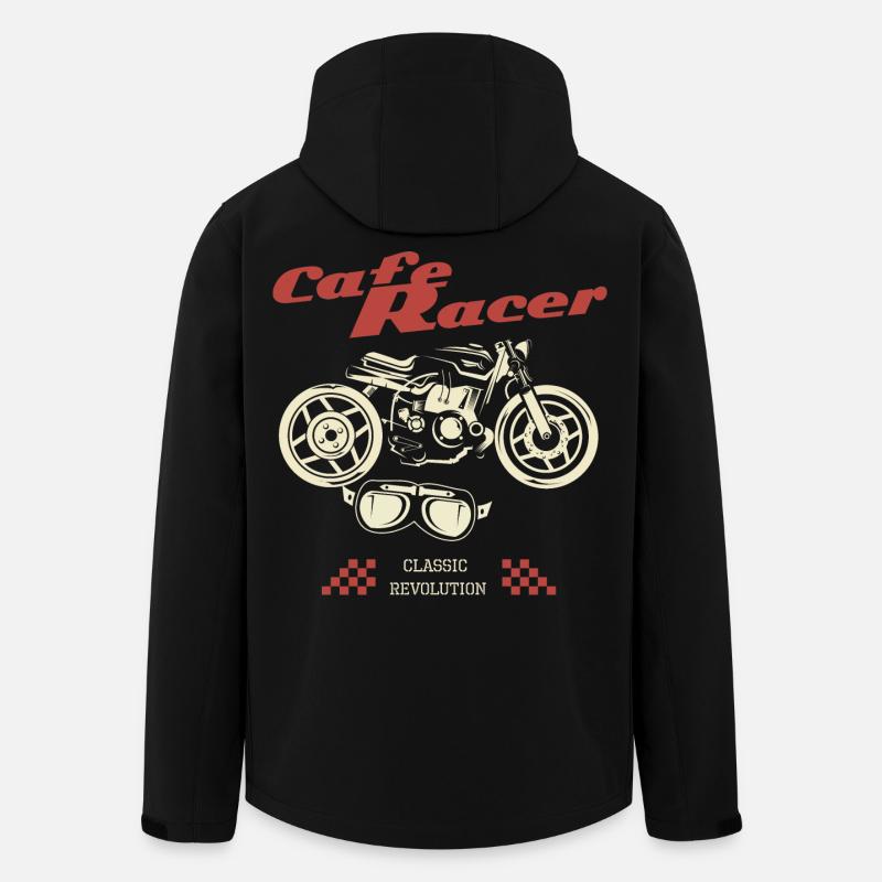 Café Racer Moto Style Classique - Veste softshell homme en polyester recyclé Stanley/Stella - noir