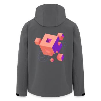Cube Escher Space Nerd 3D AI Geek Cool PC Techie - Veste softshell homme en polyester recyclé Stanley/Stella - noir - Dos - AI Model Male 185 light (185cm)