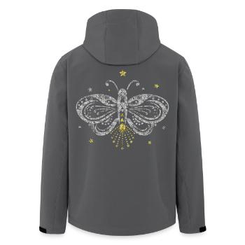 Firefly moth tattoo light star - Men’s Recycled Softshell Jacket by Stanley/Stella - black - Back - AI Model Male 185 light (185cm)