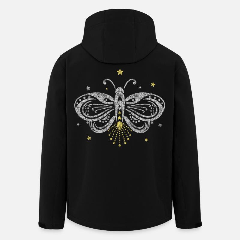 Glühwürmchen Motte Tattoo Licht Sterne - Recycelte Männer Softshell-Jacke von Stanley/Stella - Schwarz